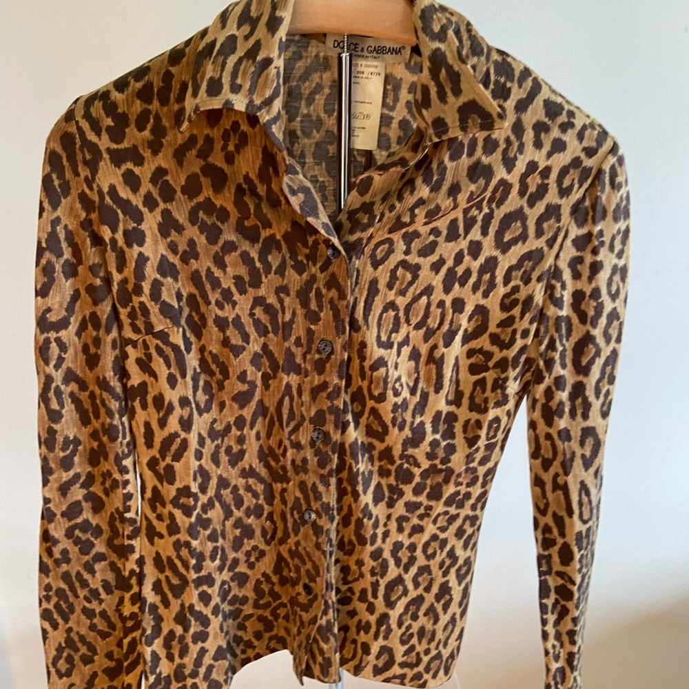 Dolce & Gabbana Brown Leopard Print Blouse